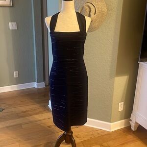 ST. JOHN Evening by Marie Gray Navy Dress